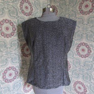 VINTAGE 1970s Metallic Glam Disco Sleeveless Womens Shirt